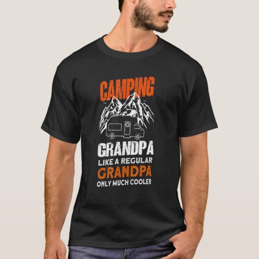 T-shirt Mens Camping Grandpa - Camper Caravan Funny Campin (Devant)