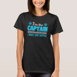 T-shirt Mens Capitaine Faire Bateau À Voilier Bateau Batea