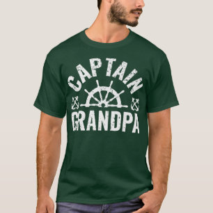 T-shirt Mens Captain Grandpa Boat Owner Lake Boating Fathe