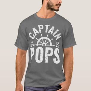 T-shirt Mens Captain Pops Boat Owner Lake Boating Father's