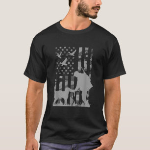 T-shirt Mens Chasse canard camouflage usa drapeau labrador