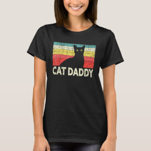 T-shirt Mens Chat Papa Chat Noir Propriétaire Chat Chat Pa