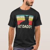 T-shirt Mens Chat Papa Chat Noir Propriétaire Chat Chat Pa (Devant)