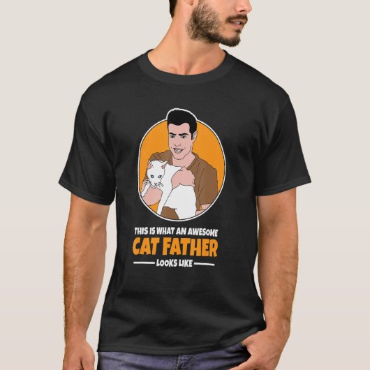 T-shirt Mens CHAT PÈRE C'EST CE QU'IL RESSEMBLE À CAT PÈRE (Devant)