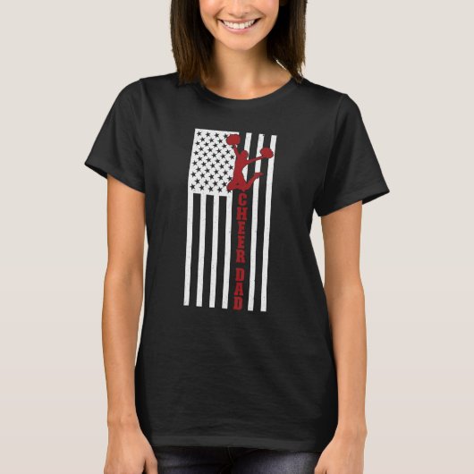 T-shirt Mens Cheer Dad US Flag Cheerleading Father Of A Ch (Devant)