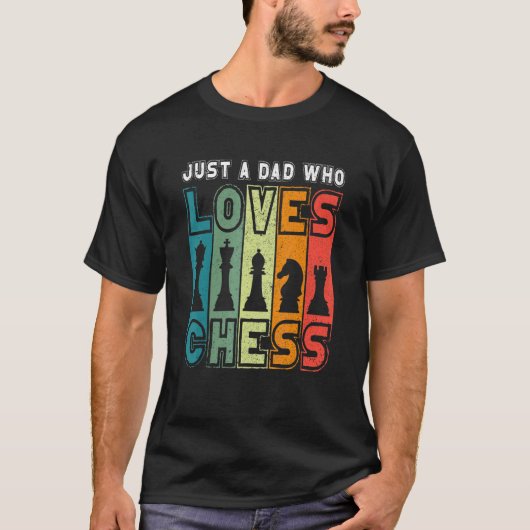 T-shirt Mens Chess Papa Juste Un Père Qui Aime Chess Chess (Devant)