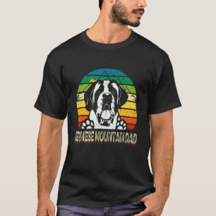 T-shirt Mens Chien Papa Retro Best Bernese Mountain Chien