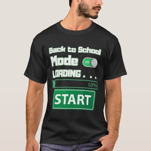 T-shirt Mens Ck To School Mode Loading – Gamer Style Humor (Devant)