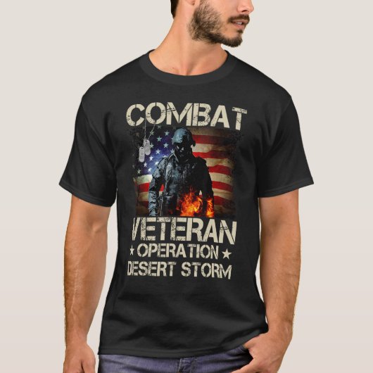 T-shirt Mens Combat Vétérinaire Opération Soldat Tempête d (Devant)