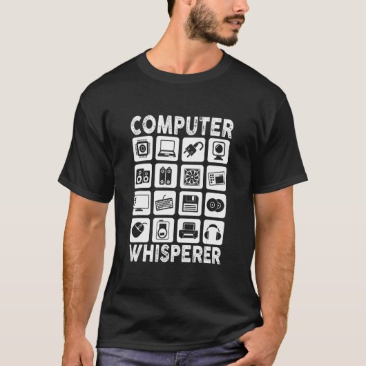 T-shirt Mens Computer Whisperer IT Tech Support Network En (Devant)
