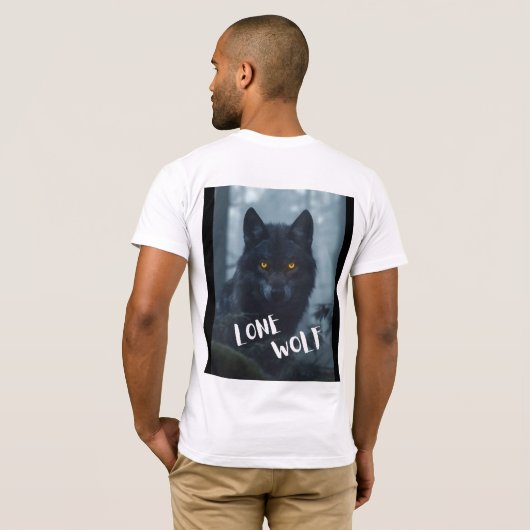 T-shirt mens (conception de loup solitaire) (Dos entier)