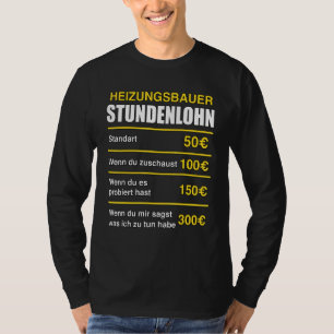 T-shirt Mens Constructeur de chauffage Salaire horaire