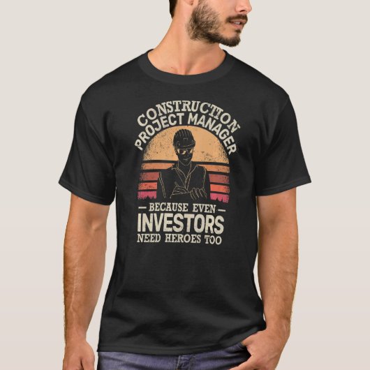 T-shirt Mens Construction Project Manager retro man Projec (Devant)