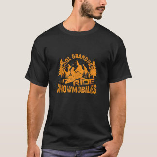 T-shirt Mens Cool Grandpas Ride Snowmobiles Winter Sports
