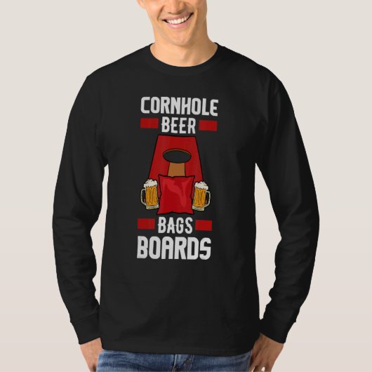 T-shirt Mens Cornhole Beer Bags Boards  Drinking Bean Bag  (Devant)