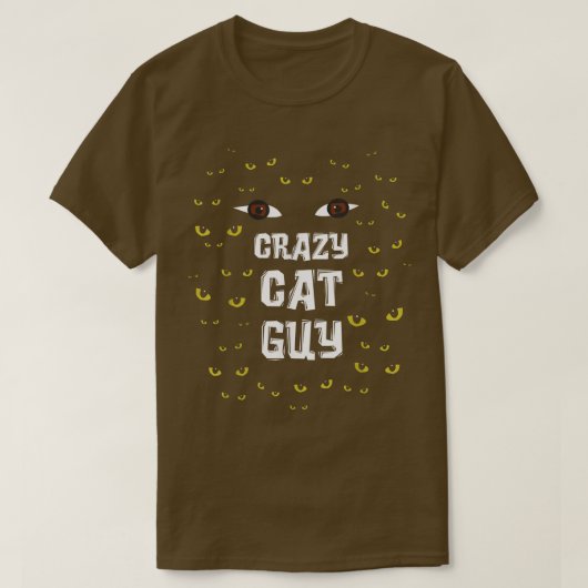T-shirt Mens Crazy Cat Guy & Cat Daddy (Design devant)