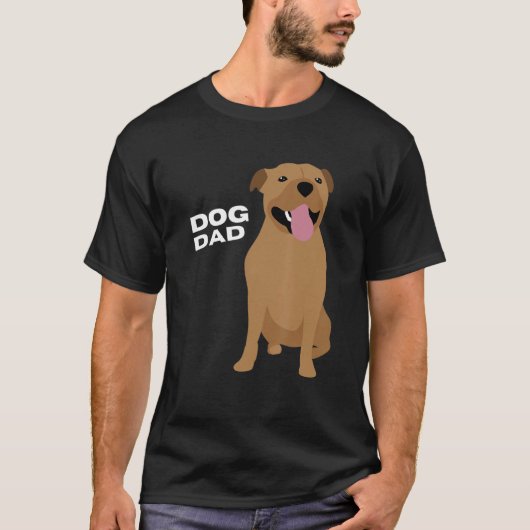 T-shirt Mens Cream Staffordshire Bull Terrier Chien Papa H (Devant)