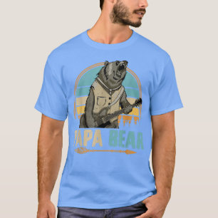 T-shirt Mens Cute Papa Ours Fête des pères Vintage Retro P