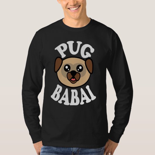 T-shirt Mens Cute Pug Babai (Devant)