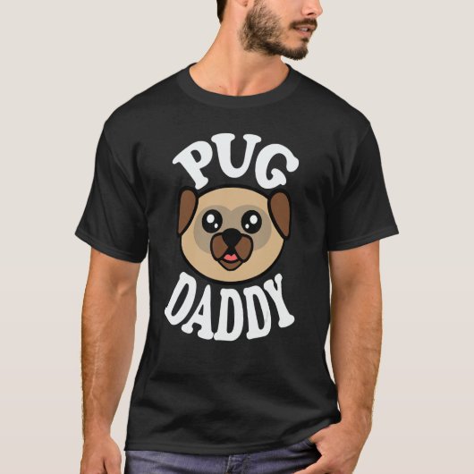 T-shirt Mens Cute Pug Daddy (Devant)