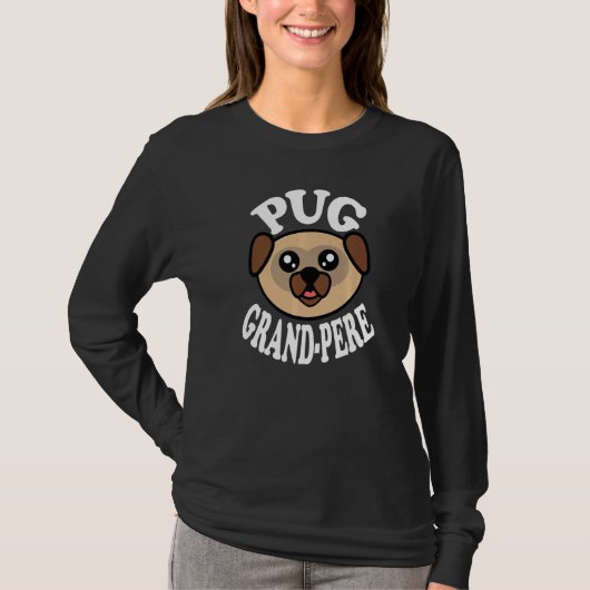 T-shirt Mens Cute Pug Grand Pere   (Devant)