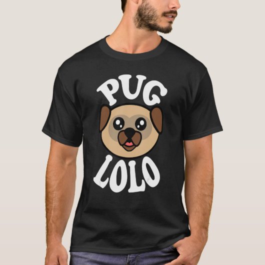 T-shirt Mens Cute Pug Lolo (Devant)