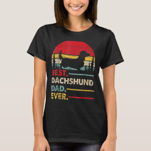T-shirt Mens Dachshund Long Haie Meilleur Papa Jamais Chie