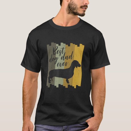 T-shirt Mens Dachshund Retro Teckel (Devant)