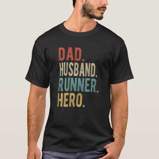 T-shirt Mens Dad Husband Runner Hero (Devant)