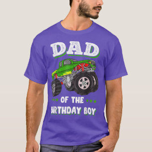 T-shirt Mens Dad Of The Birthday Boy Fathers Monster Truck
