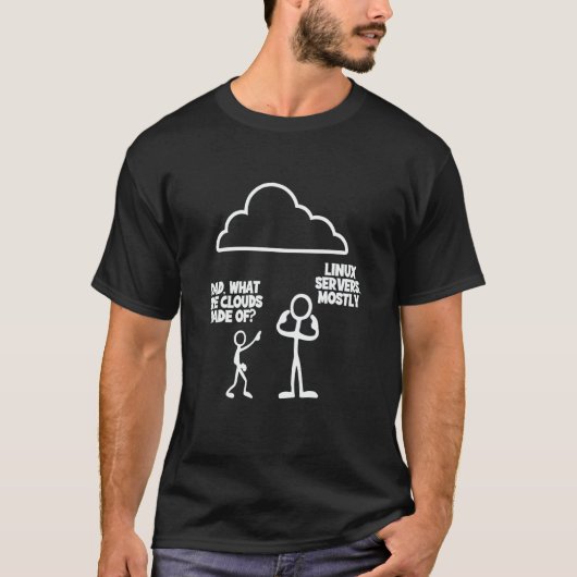 T-shirt Mens Dad What Are Clouds Made Of Linux Servers Mos (Devant)