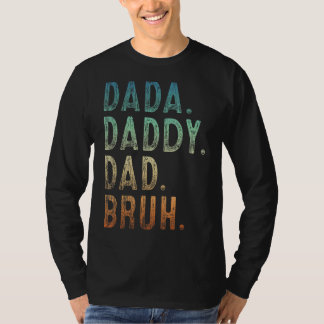 T-shirt Mens Dada Papa Papa Bruh Père Et Enfants Fille Gar