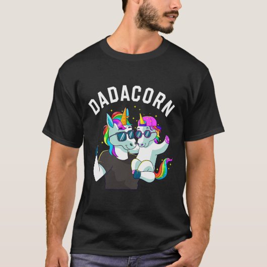 T-shirt Mens Dadacorn Unicorn Papa Famille Père Anniversai (Devant)