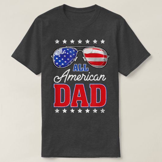 T-shirt Men's Daddy All American Dad 4th of July Fathers D (Design devant)