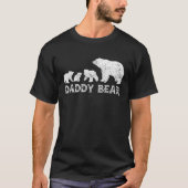 T-shirt Mens Daddy Bear With 3 Three Cubs Dad Father Papa (Devant)