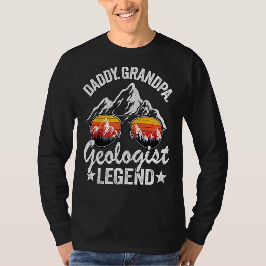 T-shirt Mens Daddy Grandpa Géologue Legend Geology Retro (Devant)