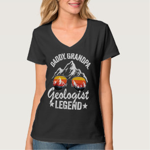 T-shirt Mens Daddy Grandpa Géologue Legend Geology Retro
