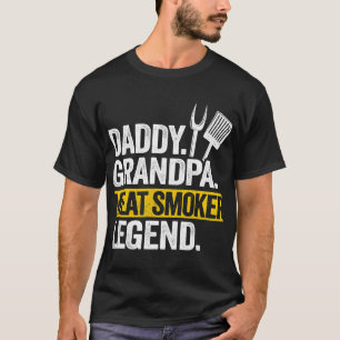 T-shirt Mens Daddy Grandpa Viande Fumeur Légende Grillfath