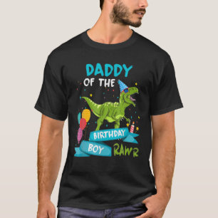 T-shirt Mens Daddy Of The Birthday Boy Dinosaur Birthday P