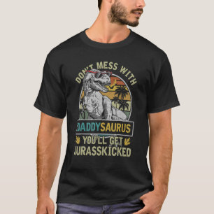 T-shirt Mens Daddy Rex Saurus Papasaurus Dinosaures Hommes