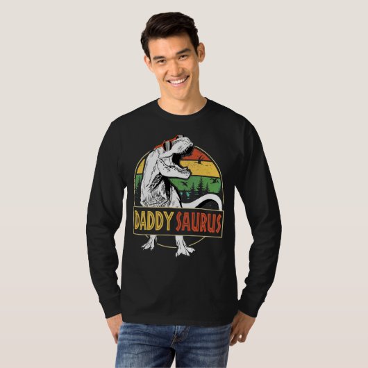 T-shirt Mens Daddy Saurus Rex Dinosaur Daddy Saurus Fathe (Devant entier)