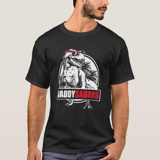 T-shirt Mens Daddysaurus Rex Dinosaur Daddy Saurus Père (Devant)