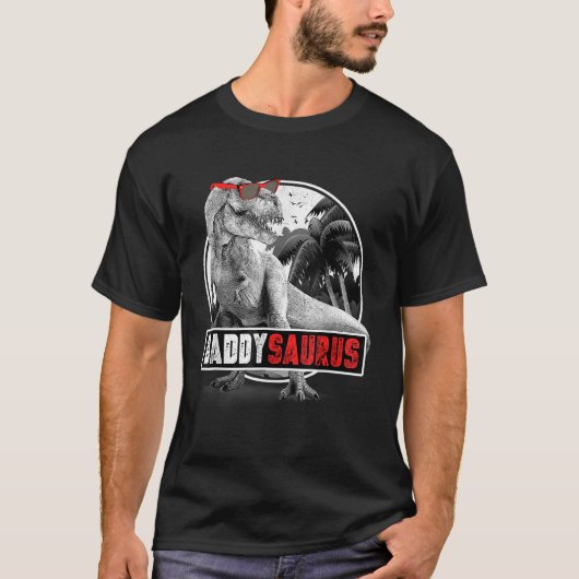 T-shirt Mens Daddysaurus Rex Papa Dinosaur Daddy Saurus Fa (Devant)