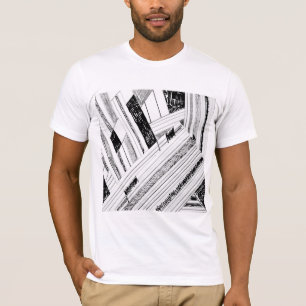 T-shirt Mens de croquis noir et blanc