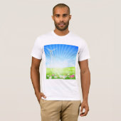 T-shirt Mens de la ferme éolienne (Devant entier)