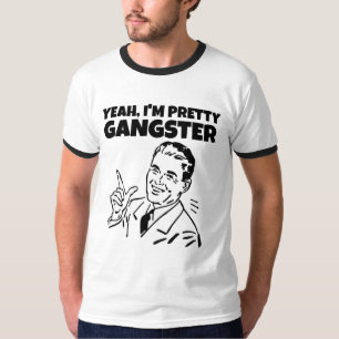 T-SHIRT MENS DE RÉTRO JE SUIS JOLIMENT GANGSTER FUNNYT-SHI