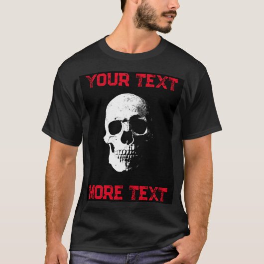 T-shirt Mens de texte désorganisé Moderne Halloween Crâne (Devant)