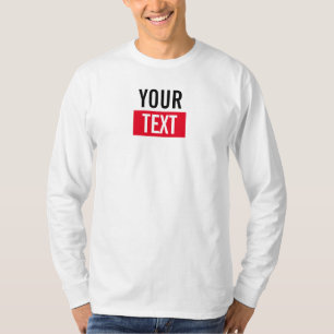 T-shirt Mens de texte personnalisable Moderne long manches