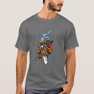 T-shirt Mens Death N'A Pas De Squelette De Doigt Moyen Pré
