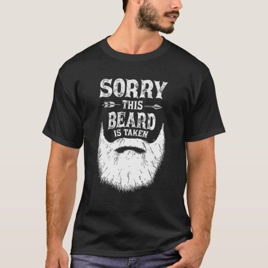 T-shirt Mens Désolé Cette Barbe Est Prise Drôle Valentines (Devant)